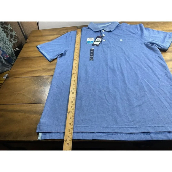IZOD Advantage Performance Men’s Size Large Tall Blue Polo Shirt Short Sleeve - Picture 5 of 8
